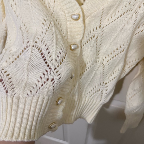 SHEIN Cream Knit Cardigan – Size Small - Picture 5 of 8